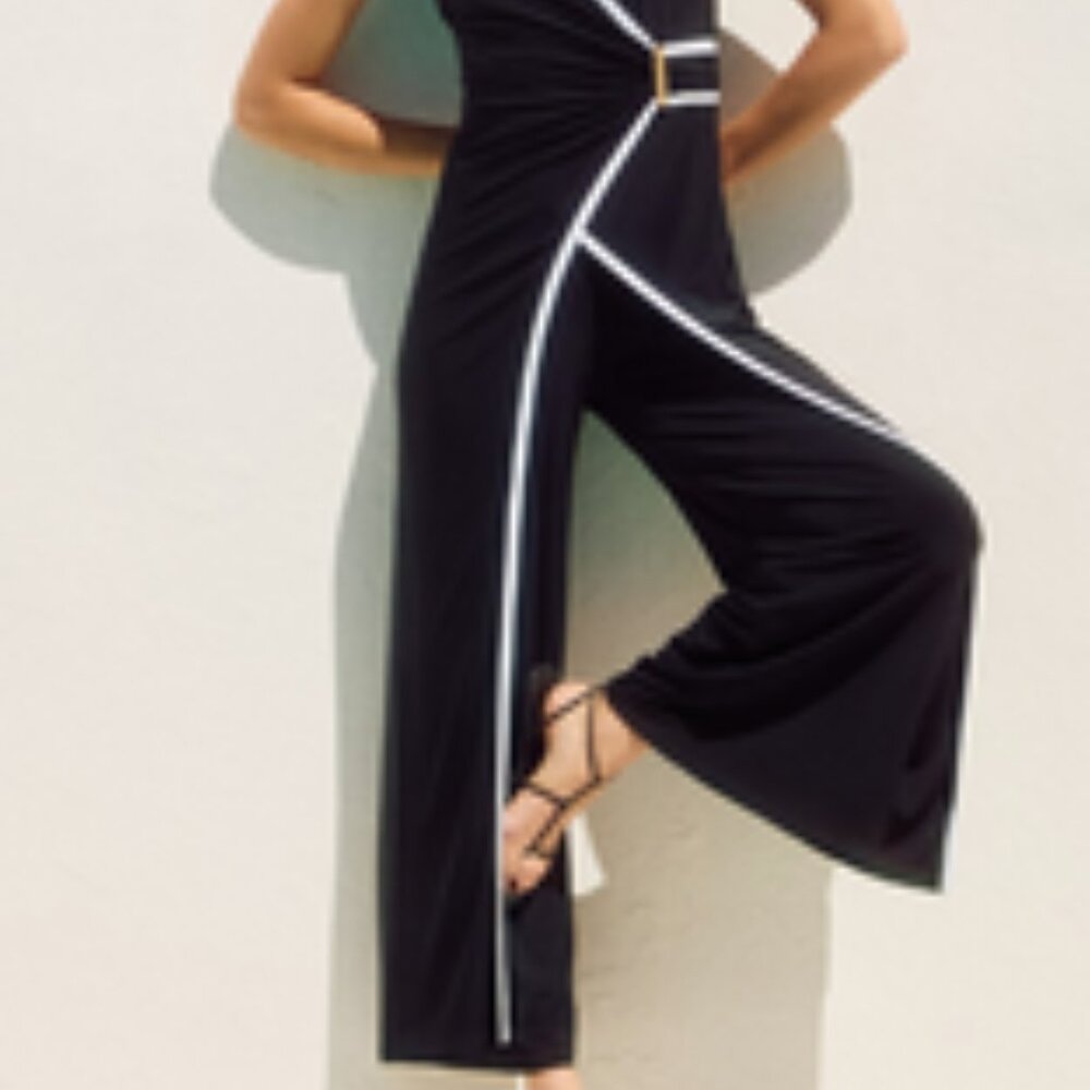 Joseph Ribkoff Women's Silky Knit Culotte Jumpsuit! Compliments galore - Picture 3 of 5